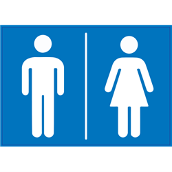 Restroom Stickers Vinyl Unisex White On Blue